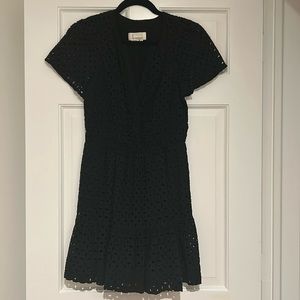 Anthropologie black eyelet dress